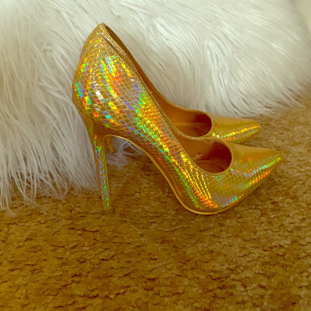 Gold Spectrum Stiletto Heels